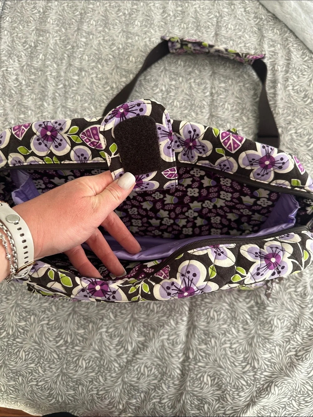 Vera Bradley Floral Quilted Laptop Bag in Purple